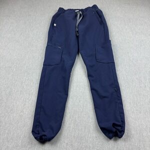 Figs Scrub Pants Women XS Blue Cargo Jogger Ankle Technical Collection Medical